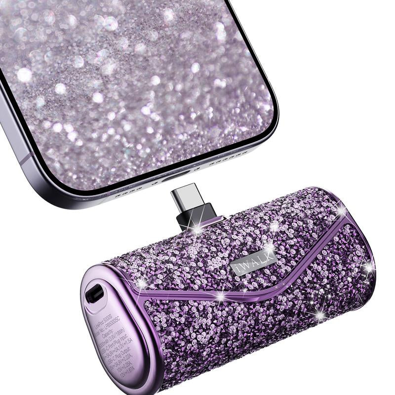 Iwalk Upgraded Sparkly Portable Charger 22.5W, 5000Mah Power Bank for Iphone