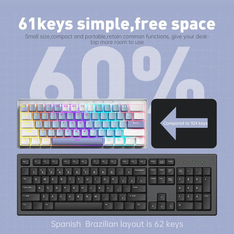 ZIFRIEND AG61 61 Keys Gaming Keyboard