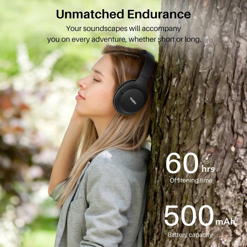 TOZO HT2 Hybrid Active Noise Cancelling Headphones, Wireless over Ear Bluetooth Headphones