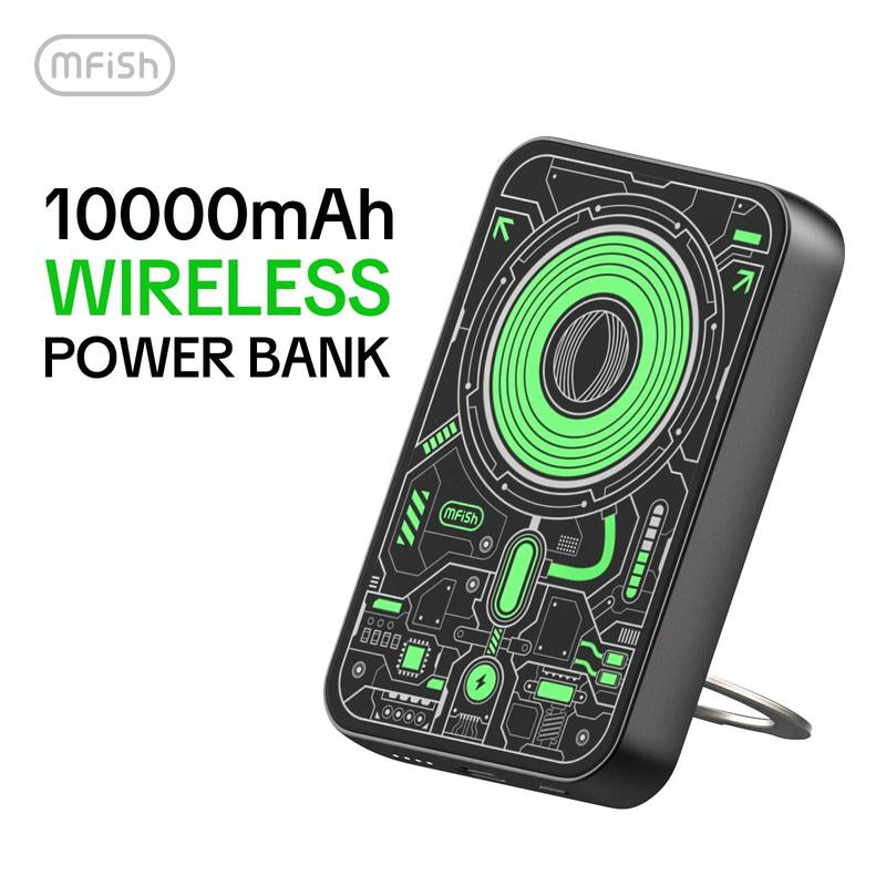 Mfish E-Monster 10000 Mah 3-In-1 Foldable Wireless Power Bank
