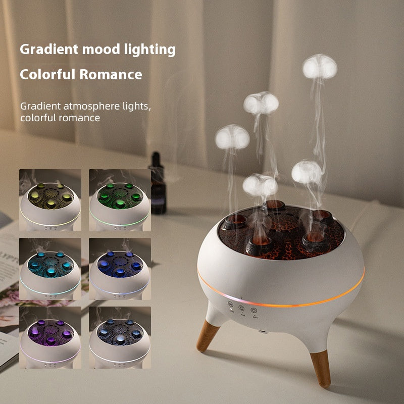 Household Intelligent Jellyfish Ultrasonic Air Humidifier Ultrasonic Porous Atomization Timing Remote Control Humidifier Aroma Diffuser
