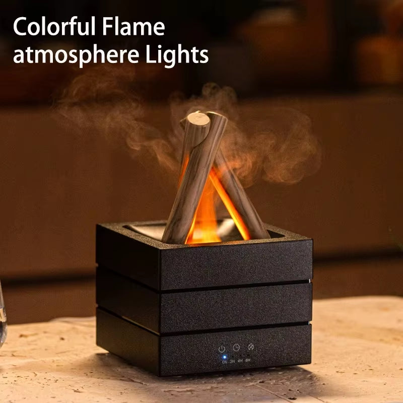 Transform Your Space with the 280ml Flame Aroma Diffuser - USB Air Humidifier with Colorful Atmosphere Light and Remote Control