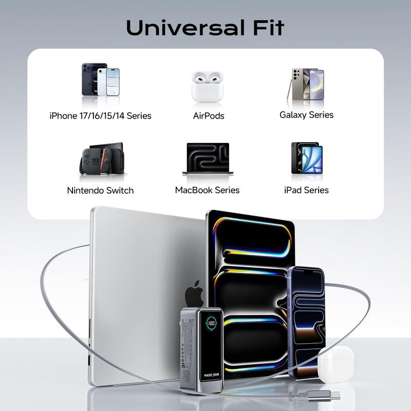 MAGIC JOHN Power Bank for Phones & Laptops, 15,000 Mah High-Capacity Portable Charger