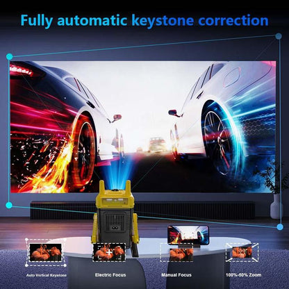 2025 Upgraded XBJ H8 Mini Projector with Android 11.0 - Native 1080P HD, 4K Supported, Wi - Fi 6 & Bluetooth Enabled, 360° Rotation, Auto - Focus for Bedroom, Home & Outdoor Viewing