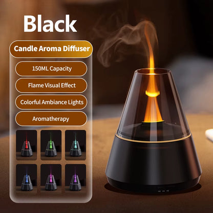 Transform Your Space with the Simulated Flame Aroma Diffuser - A Relaxing Humidifier with LED Lights and Remote Control