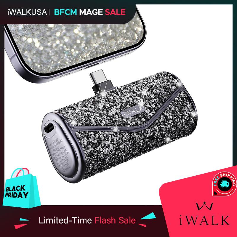 Iwalk Upgraded Sparkly Portable Charger 22.5W, 5000Mah Power Bank for Iphone