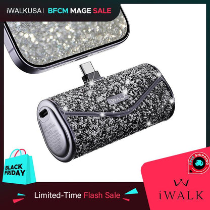 Iwalk Upgraded Sparkly Portable Charger 22.5W, 5000Mah Power Bank for Iphone