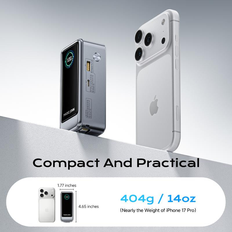 MAGIC JOHN Power Bank for Phones & Laptops, 15,000 Mah High-Capacity Portable Charger