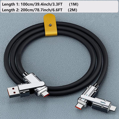 120W 4-In-1 USB-C Cable, 1 Count Fast Charging Data Cable with Cable Management