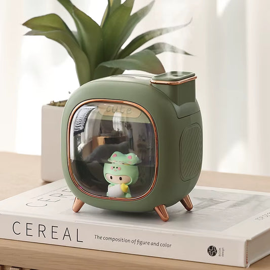 Cartoon Dolls Ultrasonic Air Humidifier - 500ML Aroma Diffuser with Colorful Night Lights and USB Charging