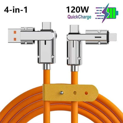 120W 4-In-1 USB-C Cable, 1 Count Fast Charging Data Cable with Cable Management