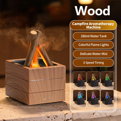 Transform Your Space with the Simulated Flame Aroma Diffuser - A Relaxing Humidifier with LED Lights and Remote Control