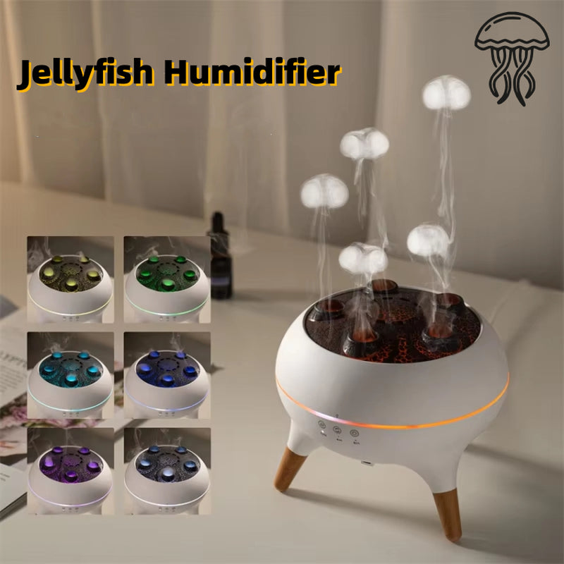 Household Intelligent Jellyfish Ultrasonic Air Humidifier Ultrasonic Porous Atomization Timing Remote Control Humidifier Aroma Diffuser