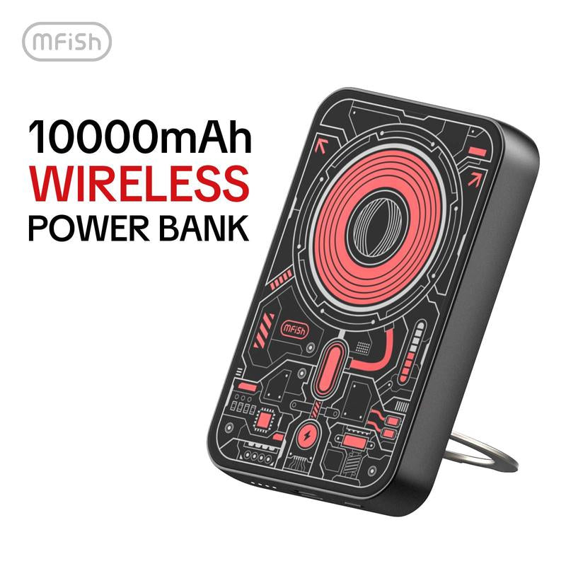 Mfish E-Monster 10000 Mah 3-In-1 Foldable Wireless Power Bank