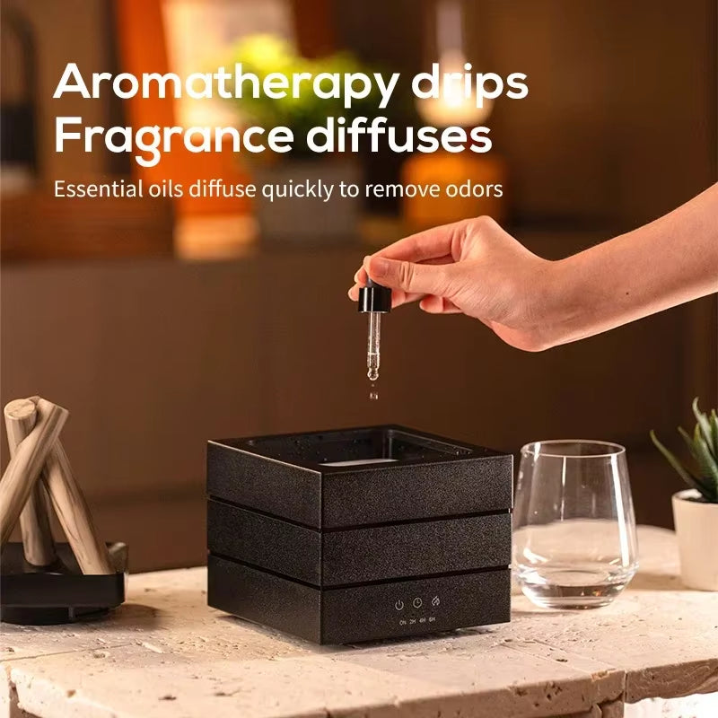Transform Your Space with the Simulated Flame Aroma Diffuser - A Relaxing Humidifier with LED Lights and Remote Control