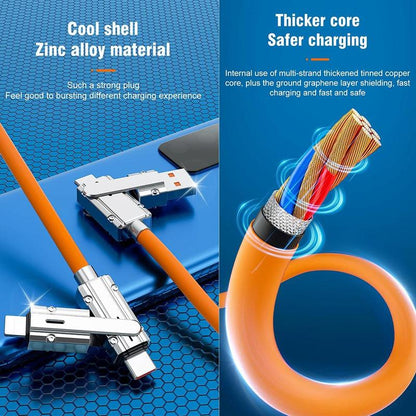 120W 4-In-1 USB-C Cable, 1 Count Fast Charging Data Cable with Cable Management