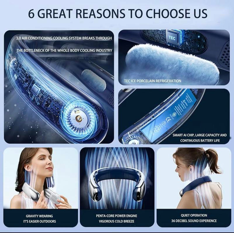 Stay Cool Anywhere: The Ultimate Portable Neck Hanging Fan for Office, Sports, and Leisure