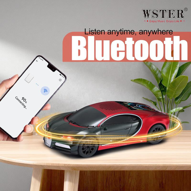 WSTER WS-660 Supercar Bluetooth Speaker with LED Starry Sky Display Portable HD Audio LED Party Lights TWS Pairing FM USB TF Playback Built-In Microphone Perfect Christmas Gift