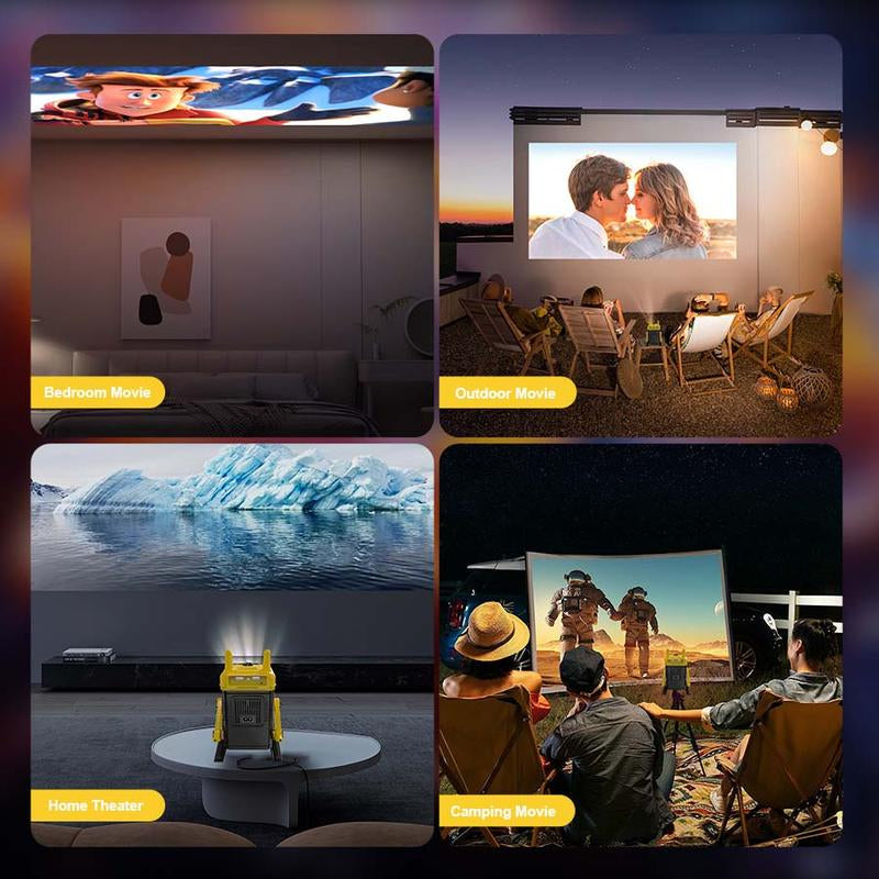 2025 Upgraded XBJ H8 Mini Projector with Android 11.0 - Native 1080P HD, 4K Supported, Wi - Fi 6 & Bluetooth Enabled, 360° Rotation, Auto - Focus for Bedroom, Home & Outdoor Viewing