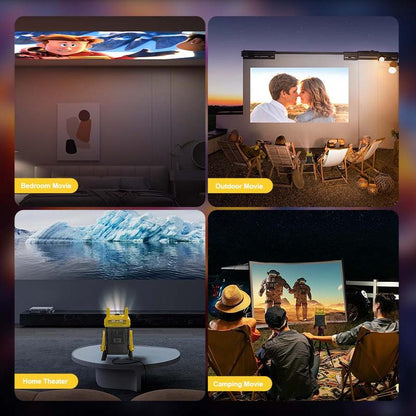 2025 Upgraded XBJ H8 Mini Projector with Android 11.0 - Native 1080P HD, 4K Supported, Wi - Fi 6 & Bluetooth Enabled, 360° Rotation, Auto - Focus for Bedroom, Home & Outdoor Viewing