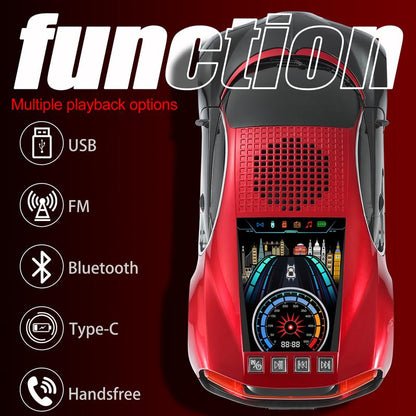 WSTER WS-660 Supercar Bluetooth Speaker with LED Starry Sky Display Portable HD Audio LED Party Lights TWS Pairing FM USB TF Playback Built-In Microphone Perfect Christmas Gift