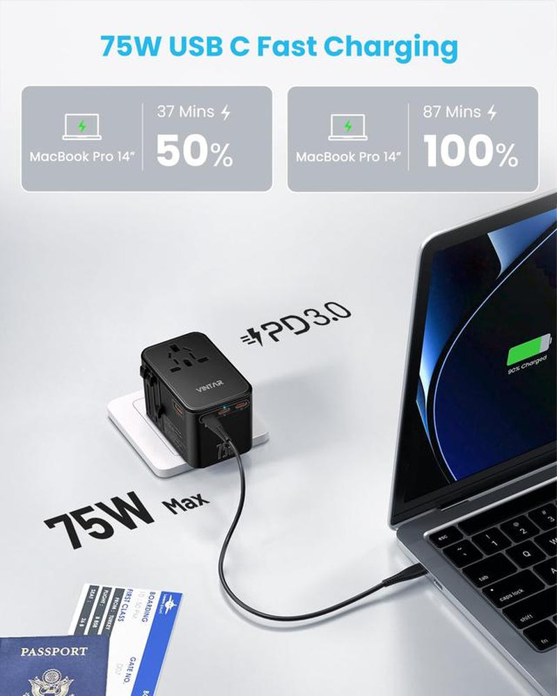 VINTAR 75W Gan Universal Travel Adapter