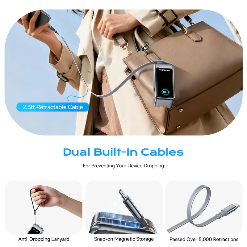 MAGIC JOHN Power Bank for Phones & Laptops, 15,000 Mah High-Capacity Portable Charger