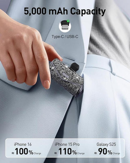 Iwalk Upgraded Sparkly Portable Charger 22.5W, 5000Mah Power Bank for Iphone